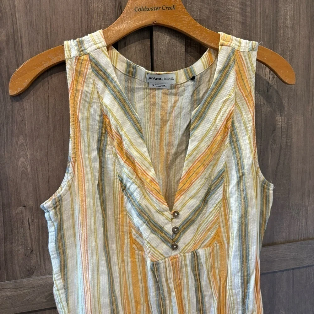 Prana Small Maxi Dress California Dreaming Sleeveless Pockets organic cotton - Picture 6 of 13
